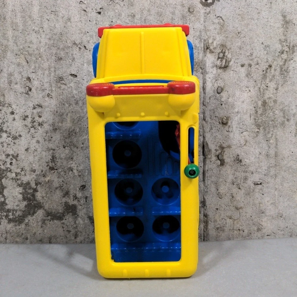 VTG 1980s Li'l Playmates Musical School Bus Yellow Toy Kids Graphic‎ 80s
